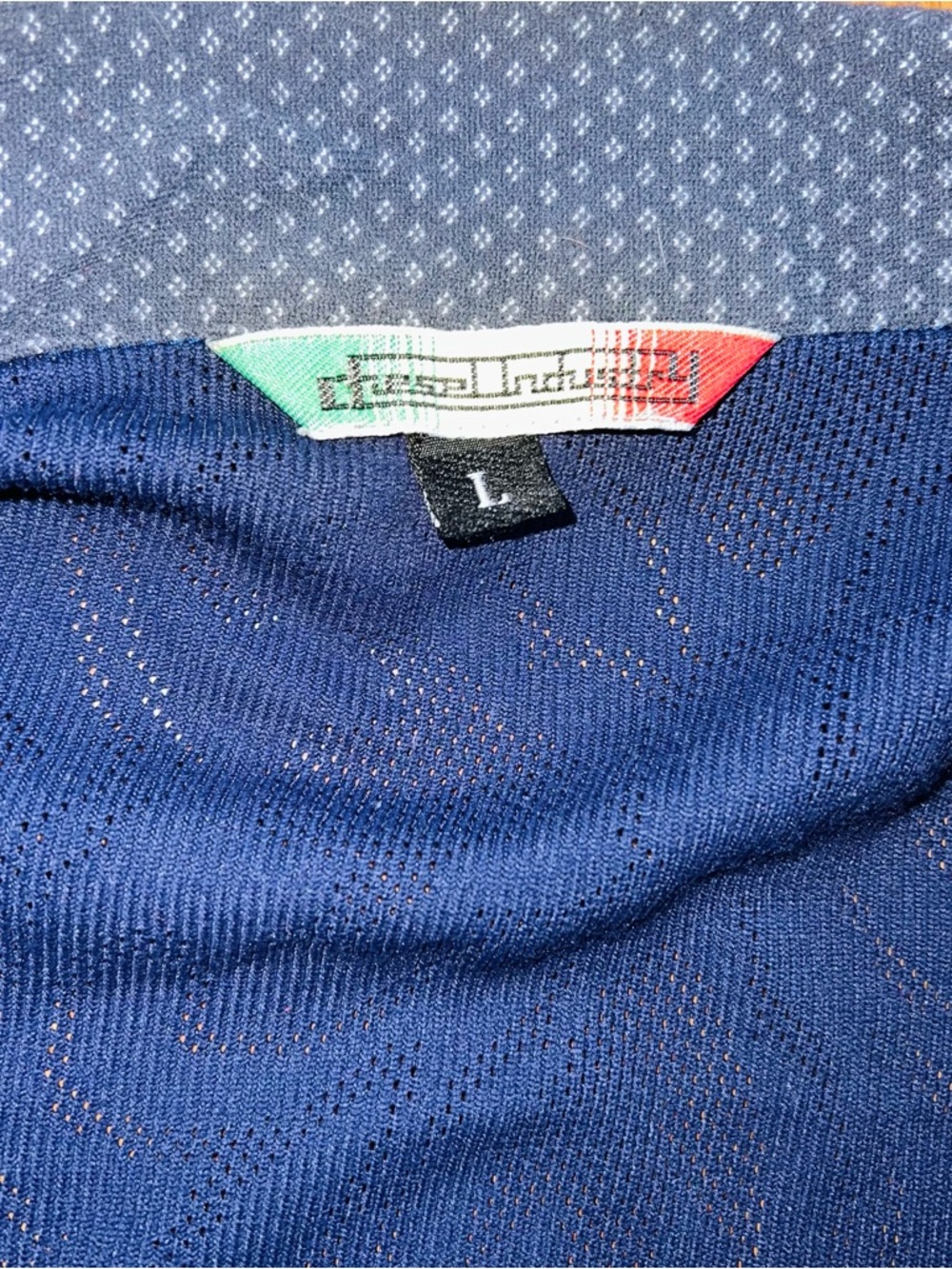 Diesel Industry Mens Vtg shirt Large Sweater Burnout Blue Cardigan Button Preppy - Picture 13 of 15